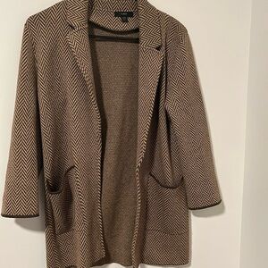 J Crew Sweater Cardigan Jacket Brown 30% Merino Wool Size XXS